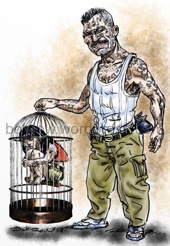 Cartoon: Gang women (medium) by Bob Row tagged women,salvador,gangs,humanrights,illustration,machismo,femicide