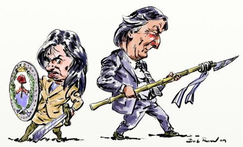 Cartoon: The Kirchners (medium) by Bob Row tagged argentina,politics,kirchner