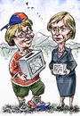 Cartoon: Bachelet_Matthei (small) by Bob Row tagged chile,bachelet,matthei,elections,politics,democracy,reforms,inequality