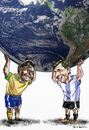 Cartoon: Pele_Messi (small) by Bob Row tagged pele messi world cup fifa soccer brazil argentina