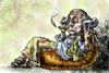 Cartoon: Washington hippie (small) by Bob Row tagged washington drugs marijuana deregulation democracy usa