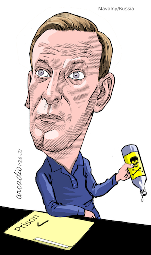 Cartoon: Alexei Navalny-Russia. (medium) by Cartoonarcadio tagged navalny,russia,moscow,kremlin