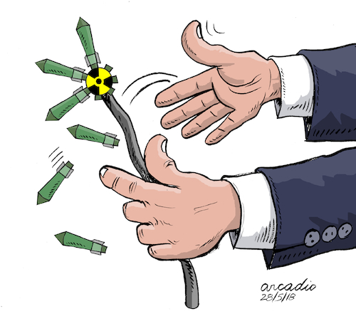 Cartoon: Between peace and war. (medium) by Cartoonarcadio tagged dialogue,peace,war,conflicts