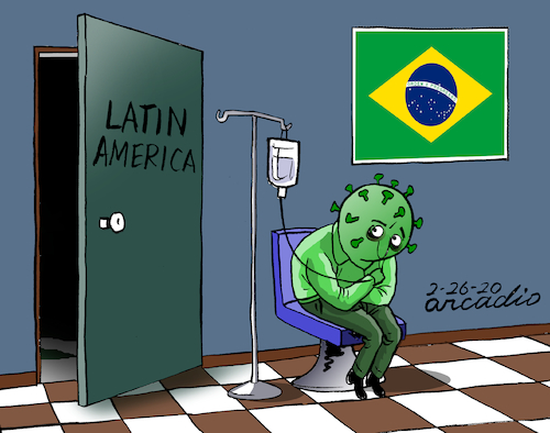 Cartoon: Coronavirus is inside (medium) by Cartoonarcadio tagged latin,america,coronavirus,covid19,medicina
