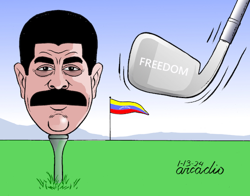 Cartoon: Maduro must be removed. (medium) by Cartoonarcadio tagged maduro,venezuela,dictatorhip