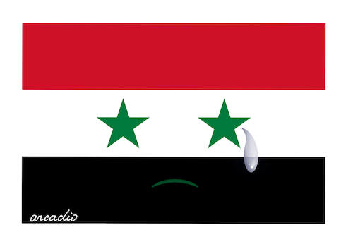 Cartoon: Mourning Syria. (medium) by Cartoonarcadio tagged syria,earthquake,asia,people