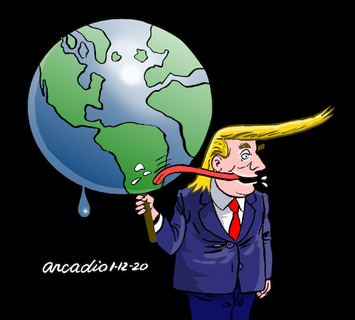 Cartoon: Owner of the world. (medium) by Cartoonarcadio tagged trump,world,conflict,ego,white,house
