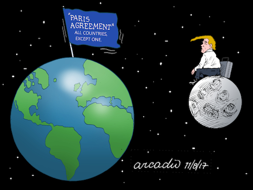 Cartoon: Paris agreement (medium) by Cartoonarcadio tagged paris,global,warming,usa,environment,climate,change