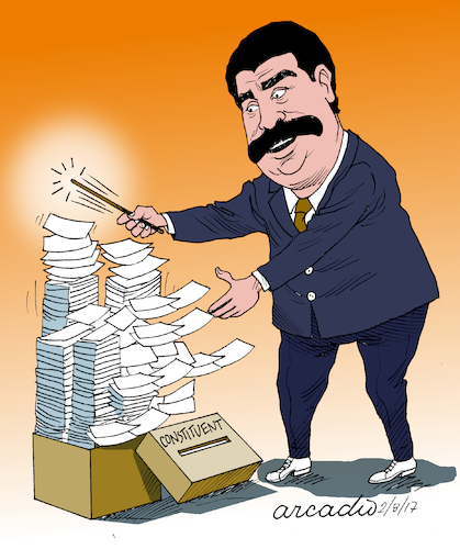 Cartoon: Th multiplication of the votes. (medium) by Cartoonarcadio tagged maduro,venezuela,communism,socialism,dictatorship