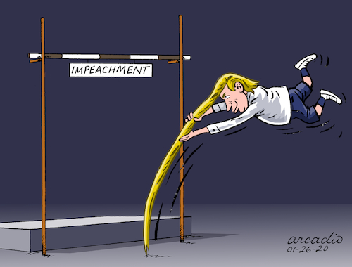 Cartoon: The big challenge of Trump. (medium) by Cartoonarcadio tagged impeachment,trump,senate,us,presidenteus,government