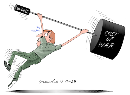 Cartoon: The cost fo war. (medium) by Cartoonarcadio tagged war,money,budget,cost,of