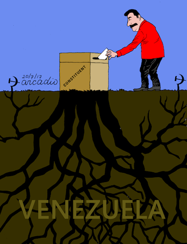 Cartoon: The dreams of Maduro. (medium) by Cartoonarcadio tagged maduro,dictatorship,latin,america,socialism,constituent
