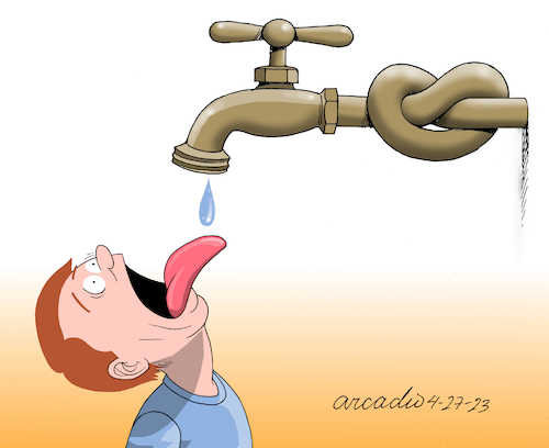 Cartoon: The new liquid gold. (medium) by Cartoonarcadio tagged water,world,climate,change