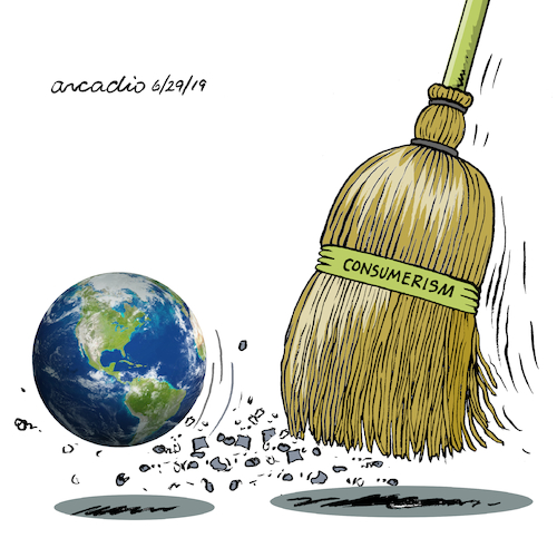Cartoon: The planet earth...who care? (medium) by Cartoonarcadio tagged planet,earth,global,warming,climate,change