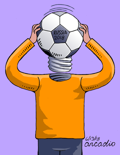 Cartoon: The World Cup starts. (medium) by Cartoonarcadio tagged football,soccer,russia,national,teams,sport,celebration