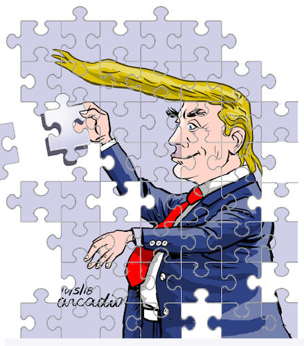 Cartoon: Trump the puzzle. (medium) by Cartoonarcadio tagged trump,white,house,usa,politician