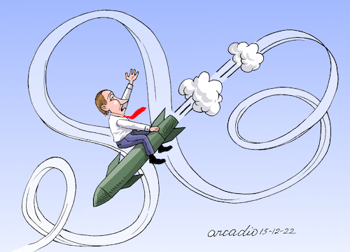 Cartoon: Uncontrolled war. (medium) by Cartoonarcadio tagged russia,putin,war,ukraine,civilians