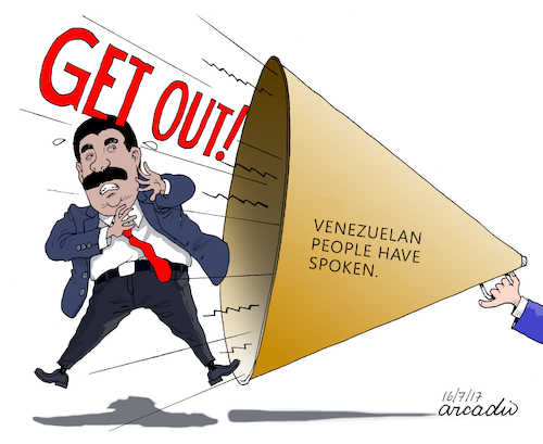 Cartoon: Venezuelan people have spoken (medium) by Cartoonarcadio tagged venezuela,maduro,socialism,latin,america