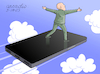 Cartoon: Beyond reality. (small) by Cartoonarcadio tagged phones,humans,technology