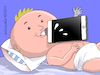 Cartoon: Electronic pacifier. (small) by Cartoonarcadio tagged smartphone technology enterteinment