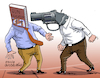 Cartoon: Legislation vrs NRA-guns. (small) by Cartoonarcadio tagged guns,us,congress,weapons,crime,violence,justice