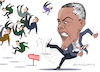 Cartoon: Obama angry against Russians. (small) by Cartoonarcadio tagged obama russian usa putin diplomacy