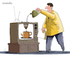 Cartoon: One use for an old TV. (small) by Cartoonarcadio tagged tv,humor,gag,cartoon,coffee