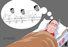Cartoon: Putin is trying to sleep. (small) by Cartoonarcadio tagged putin,war,russia,ukraine,zelensky