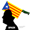 Cartoon: The headache of Spain (small) by Cartoonarcadio tagged spain,catalonia,rajoy,puigdemon,europe,independence