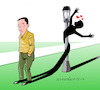 Cartoon: The shadow is falling in love. (small) by Cartoonarcadio tagged humor park comic love nature