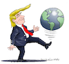 Cartoon: Trump plays with the world. (small) by Cartoonarcadio tagged trump,diplomacy,us,president,government