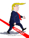 Cartoon: Trump trespasses the red line. (small) by Cartoonarcadio tagged trump trade war washington white house economy money