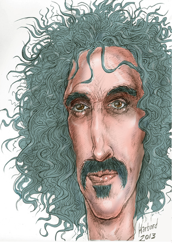 Cartoon: Frank Zappa (medium) by Harbord tagged frank,zappa,guitarist,musician,freak