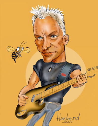 Cartoon: Sting caricature (medium) by Harbord tagged sting,bass,plaer,famous,police,singer