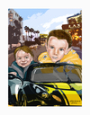 Cartoon: Mason and Mattias (small) by Harbord tagged mason,mattias,grandkids,caricature,racers