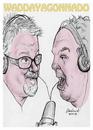 Cartoon: Terry Russell and Stephen Hamm (small) by Harbord tagged terry,russell,stephen,hamm,podcasters,waddayagonnado
