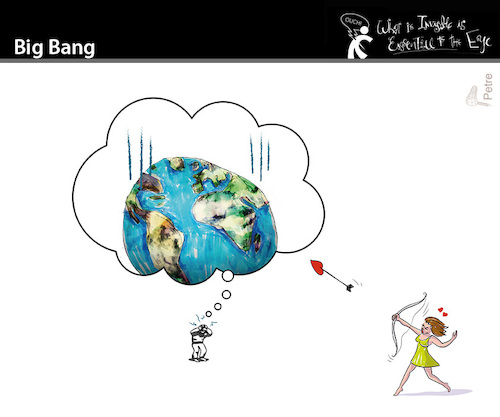 Cartoon: Big Bang (medium) by PETRE tagged bigbang,love,depression,world,welt,liebe