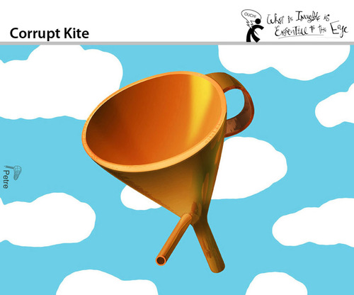 Cartoon: Corrupt Kite (medium) by PETRE tagged economics,corruption