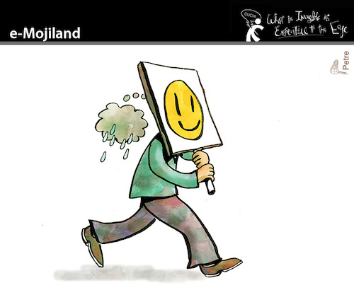 Cartoon: e-Mojiland (medium) by PETRE tagged emoji,mood,maske,mask