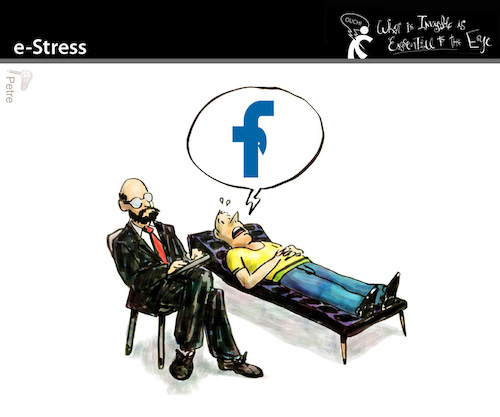 Cartoon: e-Stress (medium) by PETRE tagged facebook,nets,impotence,psychoanalysis