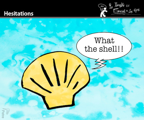 Cartoon: Hesitation (medium) by PETRE tagged hell,screaming,yell