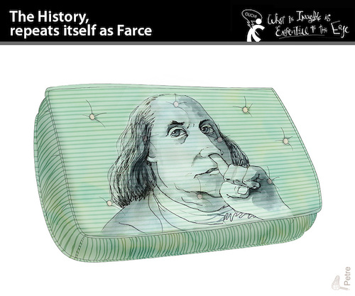Cartoon: HISTORY REPEATS ITSELF AS FARCE (medium) by PETRE tagged dollar,mattress,matratze,argentina
