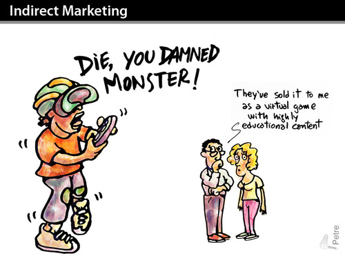 Cartoon: Indirect Marketing (medium) by PETRE tagged children,education,playstation