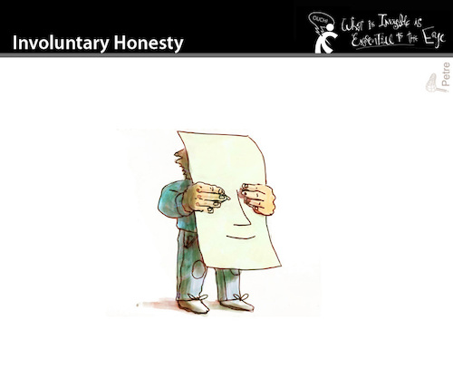 Cartoon: Involuntary Honesty (medium) by PETRE tagged honesty,involuntary,banner,demonstrator