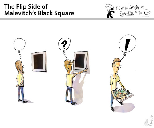 Cartoon: Malevitch black square flip side (medium) by PETRE tagged suprematism,arts