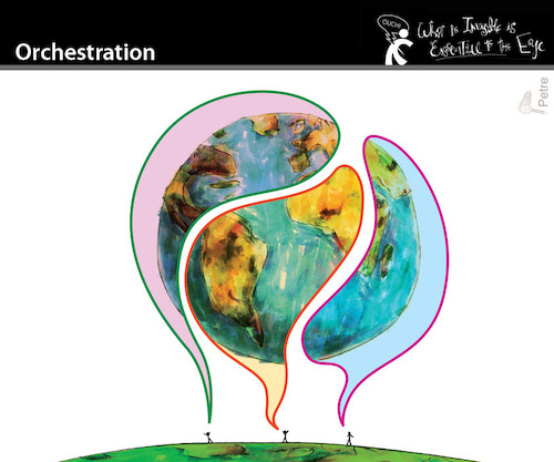 Cartoon: Orchestration (medium) by PETRE tagged world,peace,harmony