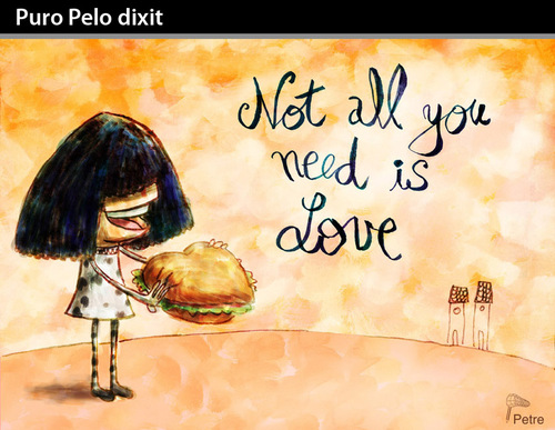 Cartoon: Puro Pelo Dixit (medium) by PETRE tagged beatles,songs,food,love
