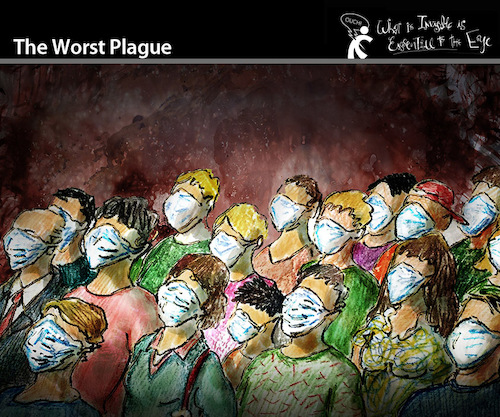 Cartoon: The Worst Plague (medium) by PETRE tagged coronavirus,plague,pest,worldwide,health