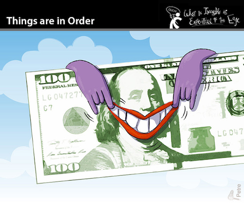 Cartoon: THINGS ARE IN ORDER (medium) by PETRE tagged argentina,milei,dollar,elections,wahlen