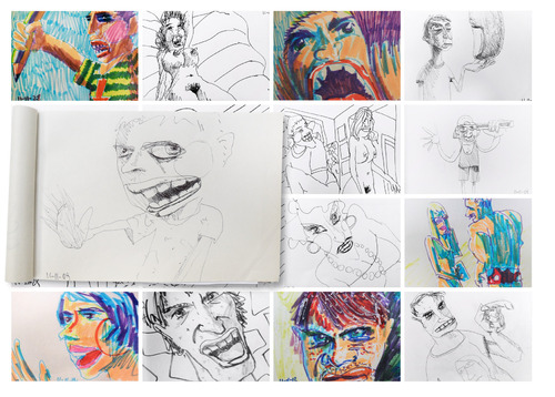 Cartoon: November sketches (medium) by PETRE tagged drawings,colour,sketches,people